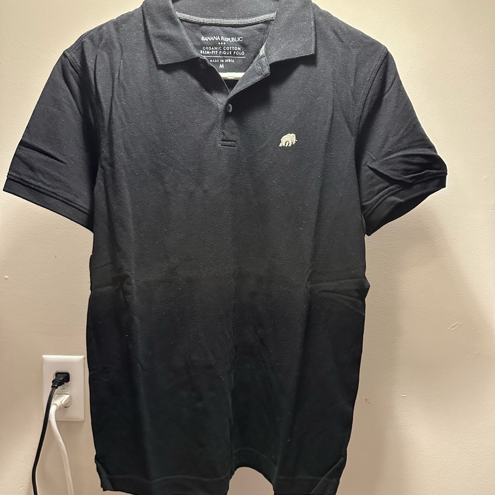 Banana Republic organic cotton black polo